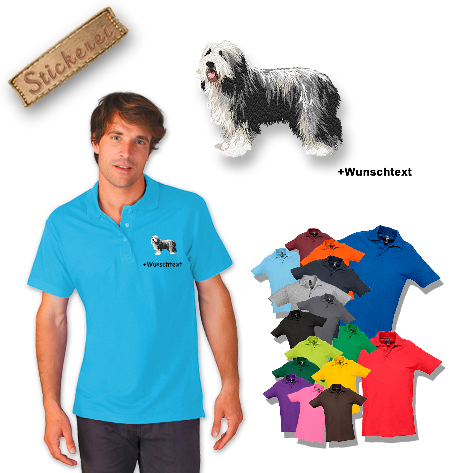Poloshirt Bearded Collie