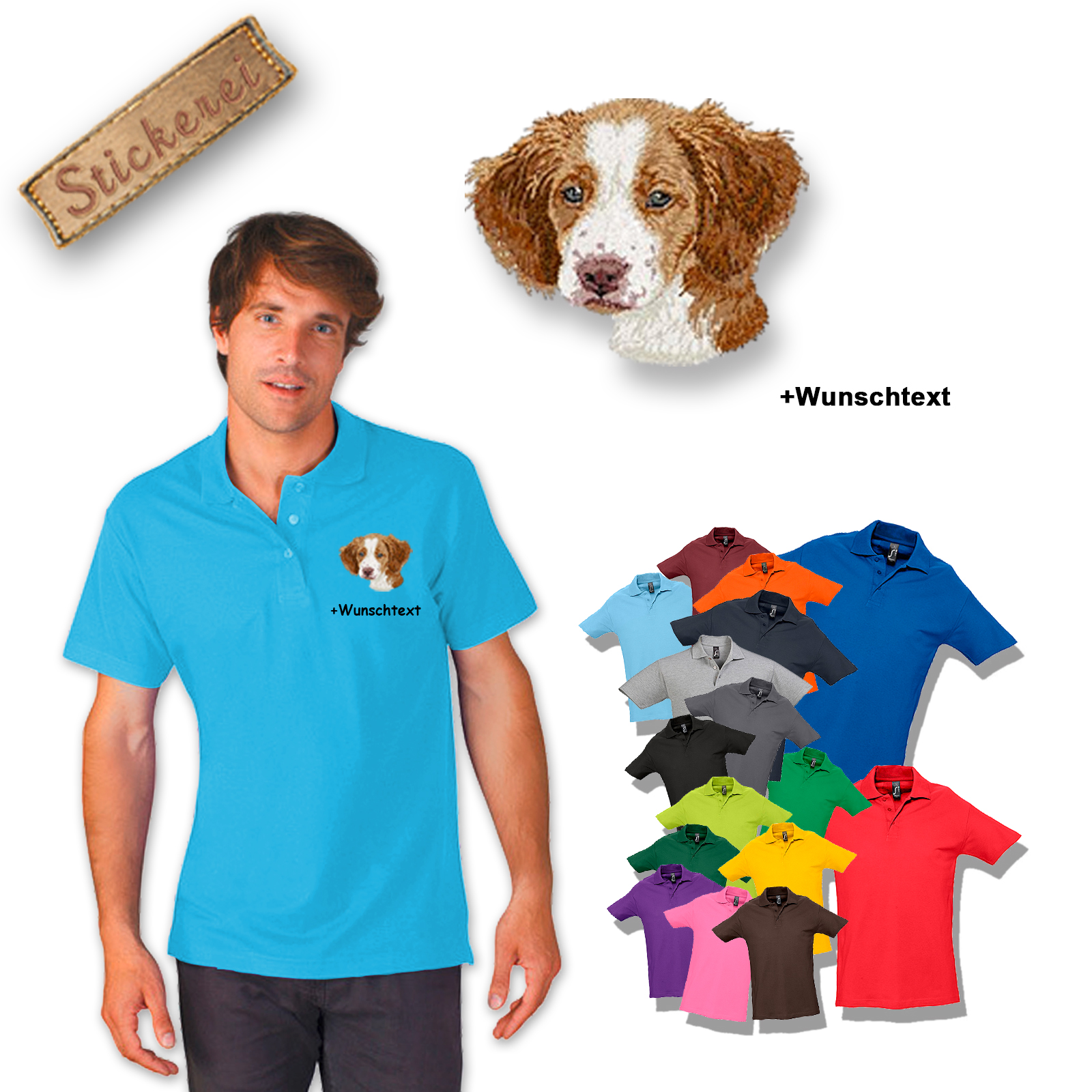Poloshirt Brittany Spaniel