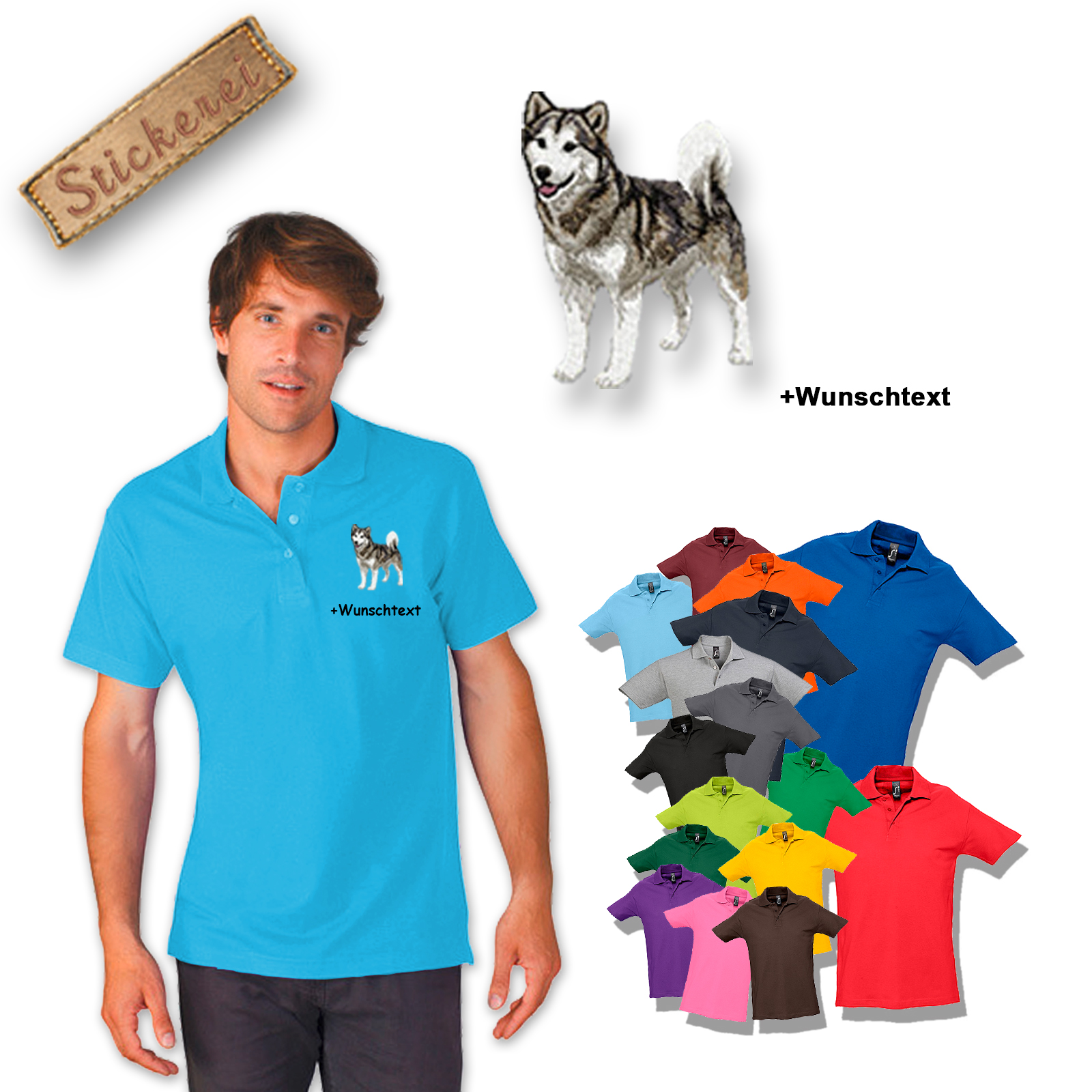 Poloshirt Alaskan Malamute