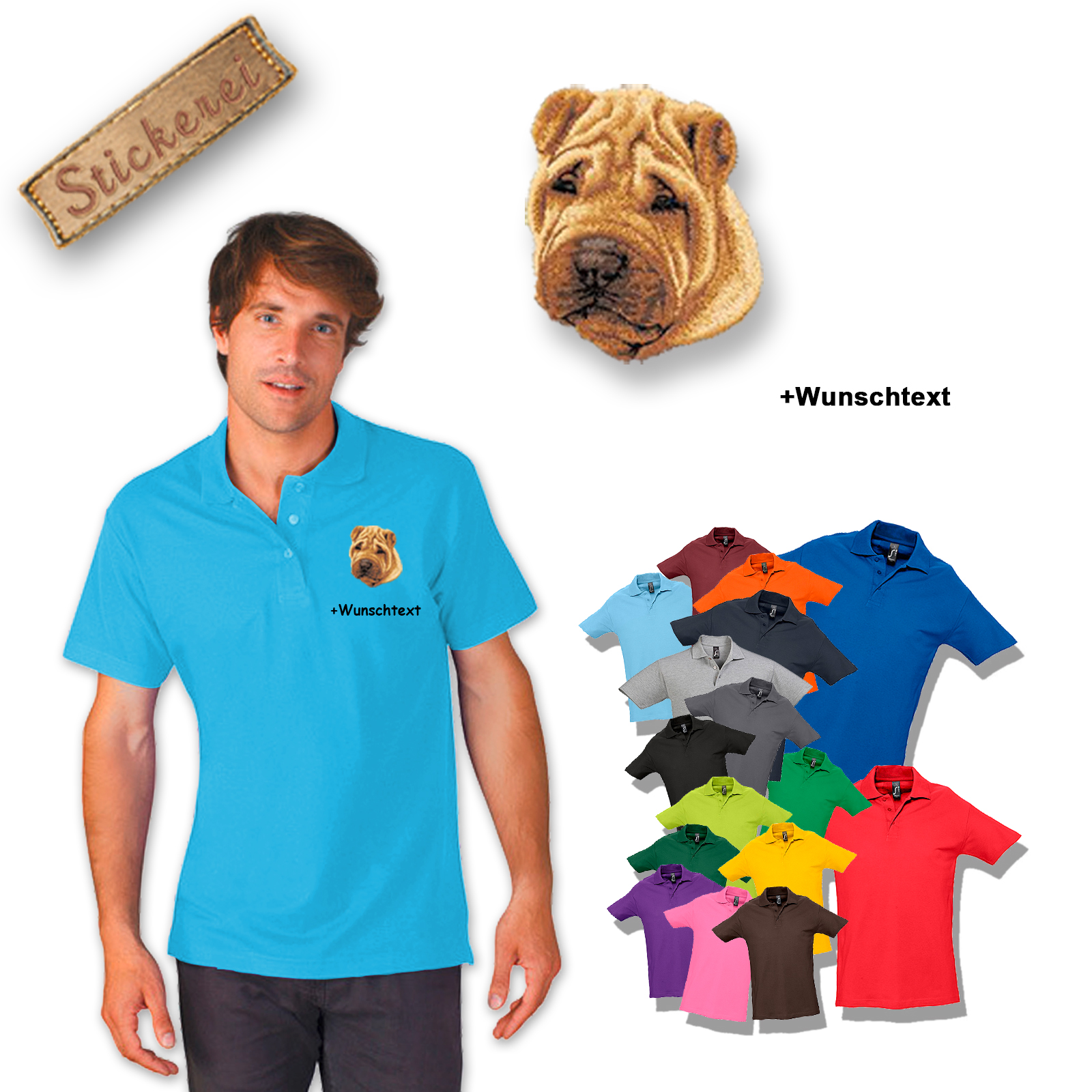 Poloshirt Chinesischer Shar-Pei