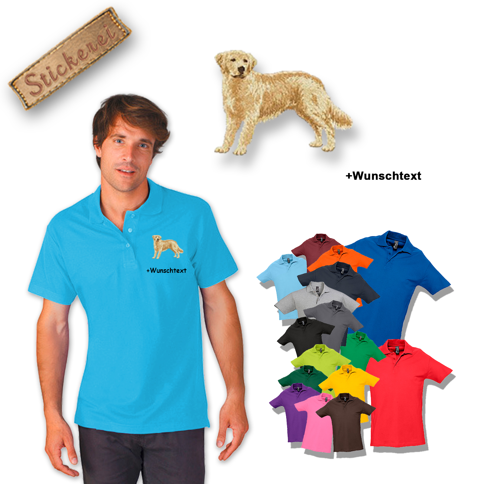 Poloshirt Golden Retriever