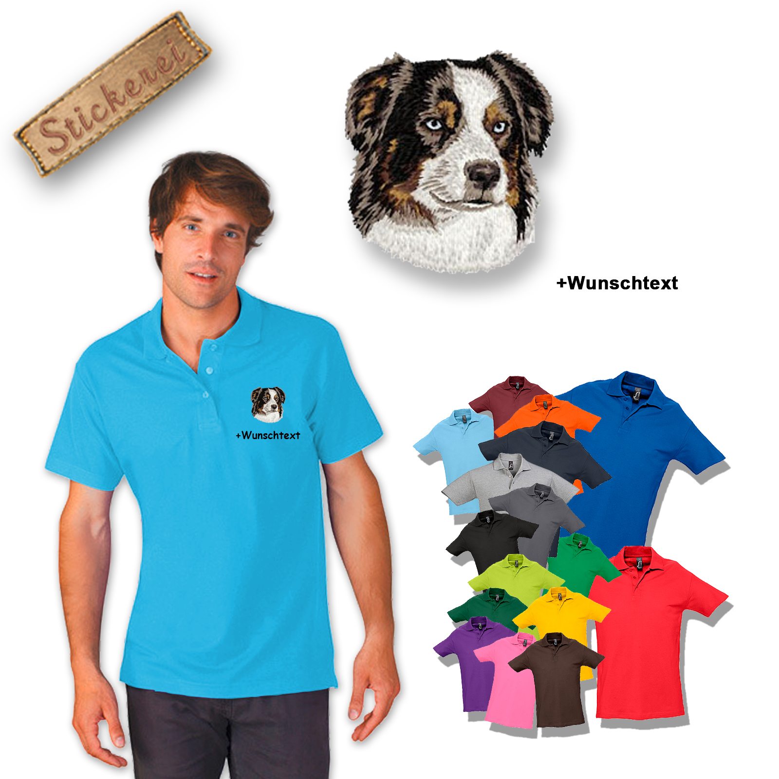 Poloshirt Australian Shepherd