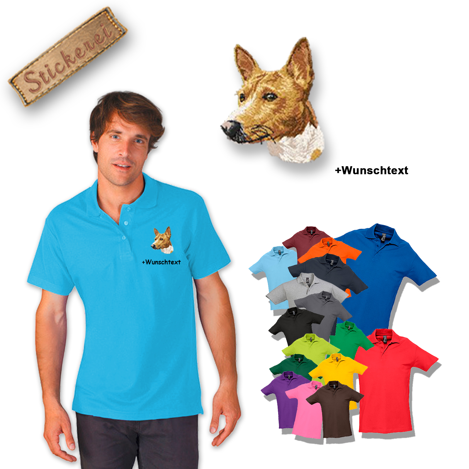 Poloshirt Basenji