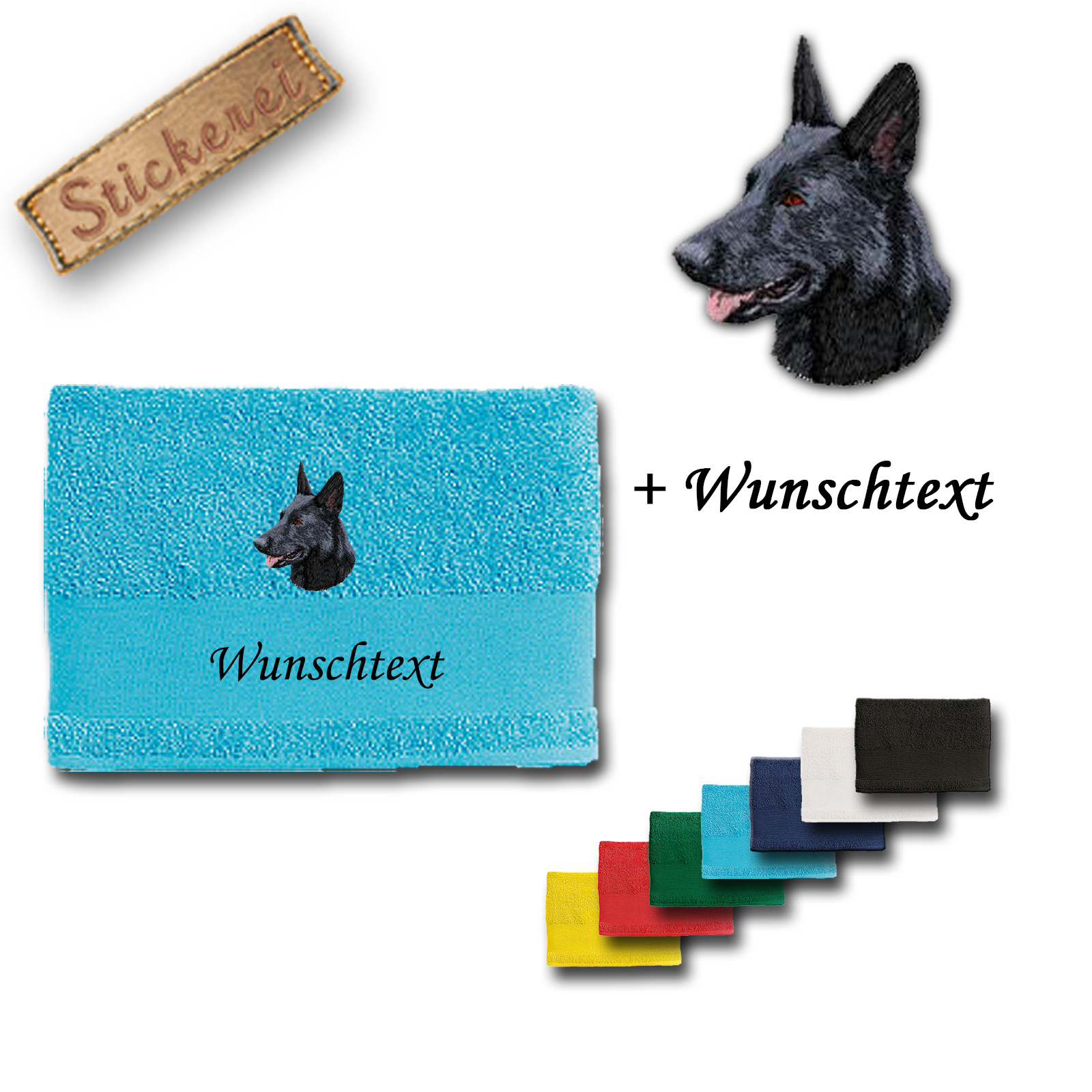 Handtuch Schwarzer Schäferhund