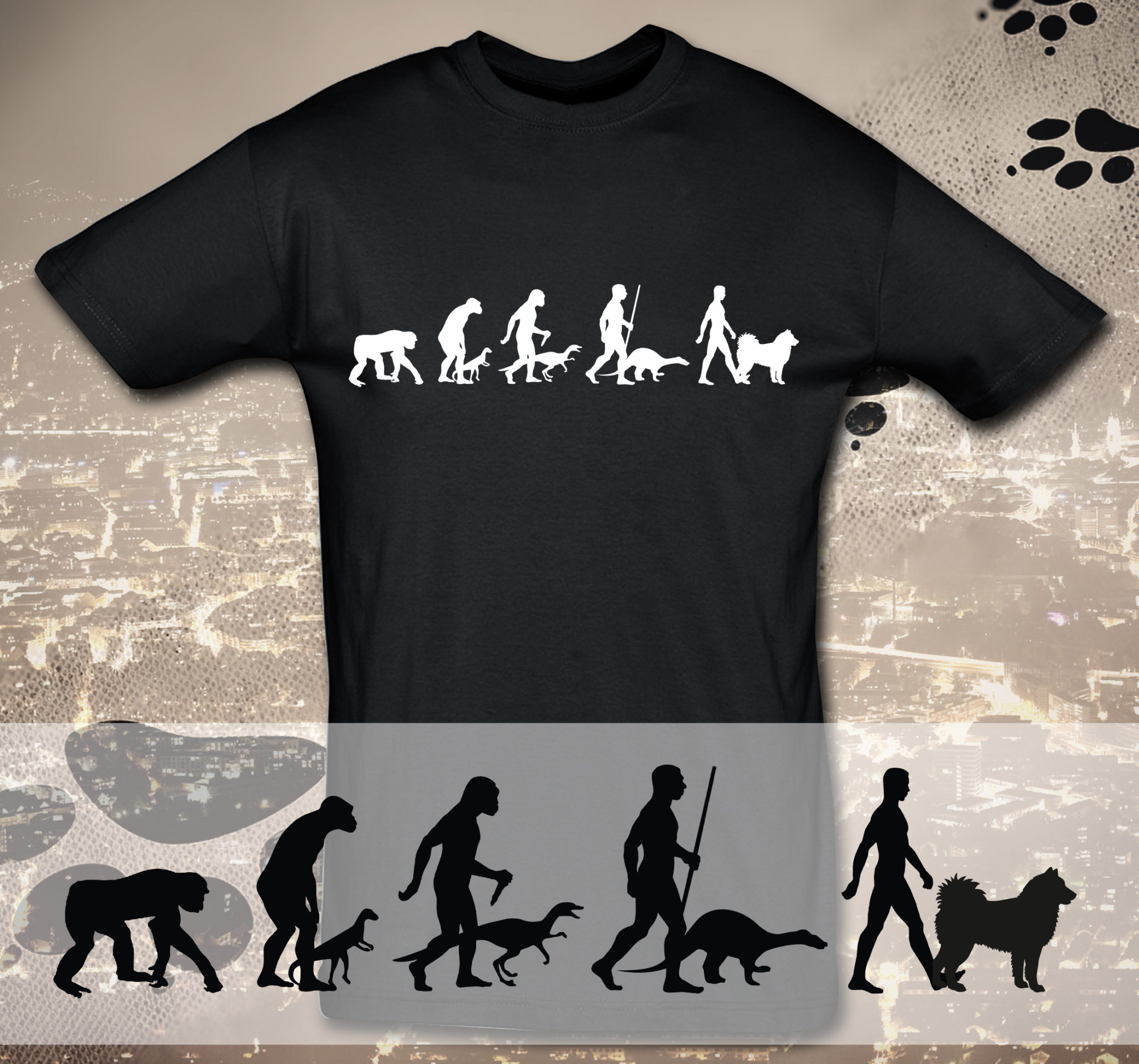 T-Shirt Evolution Alaskan Malamute