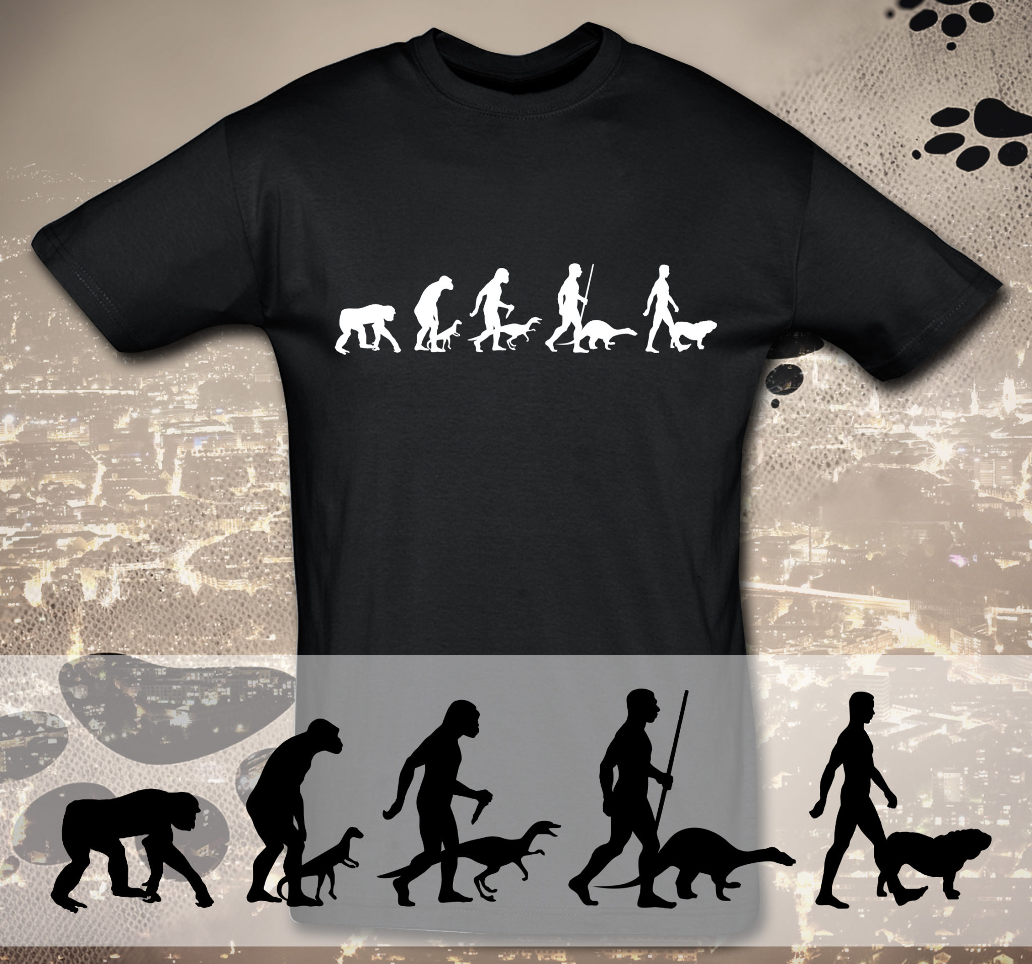 T-Shirt Evolution Englische Bulldogge