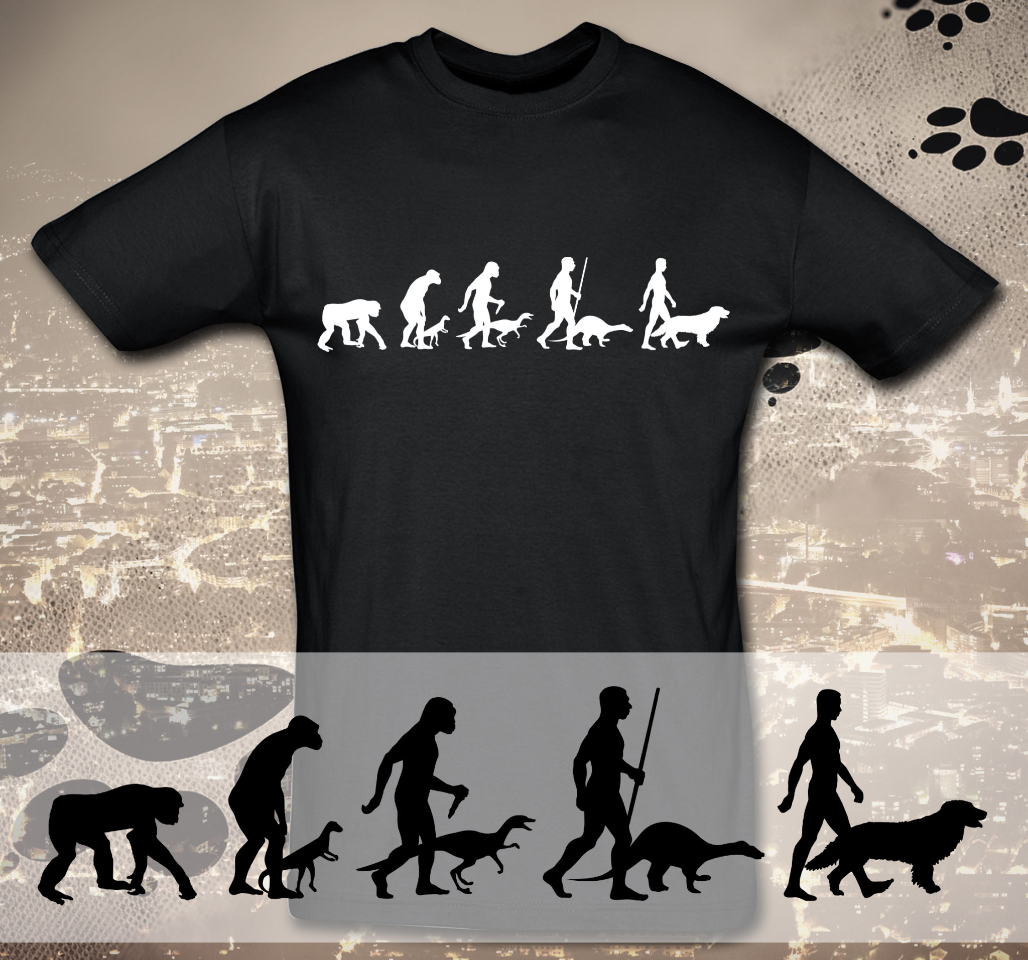 T-Shirt Evolution Golden Retriever