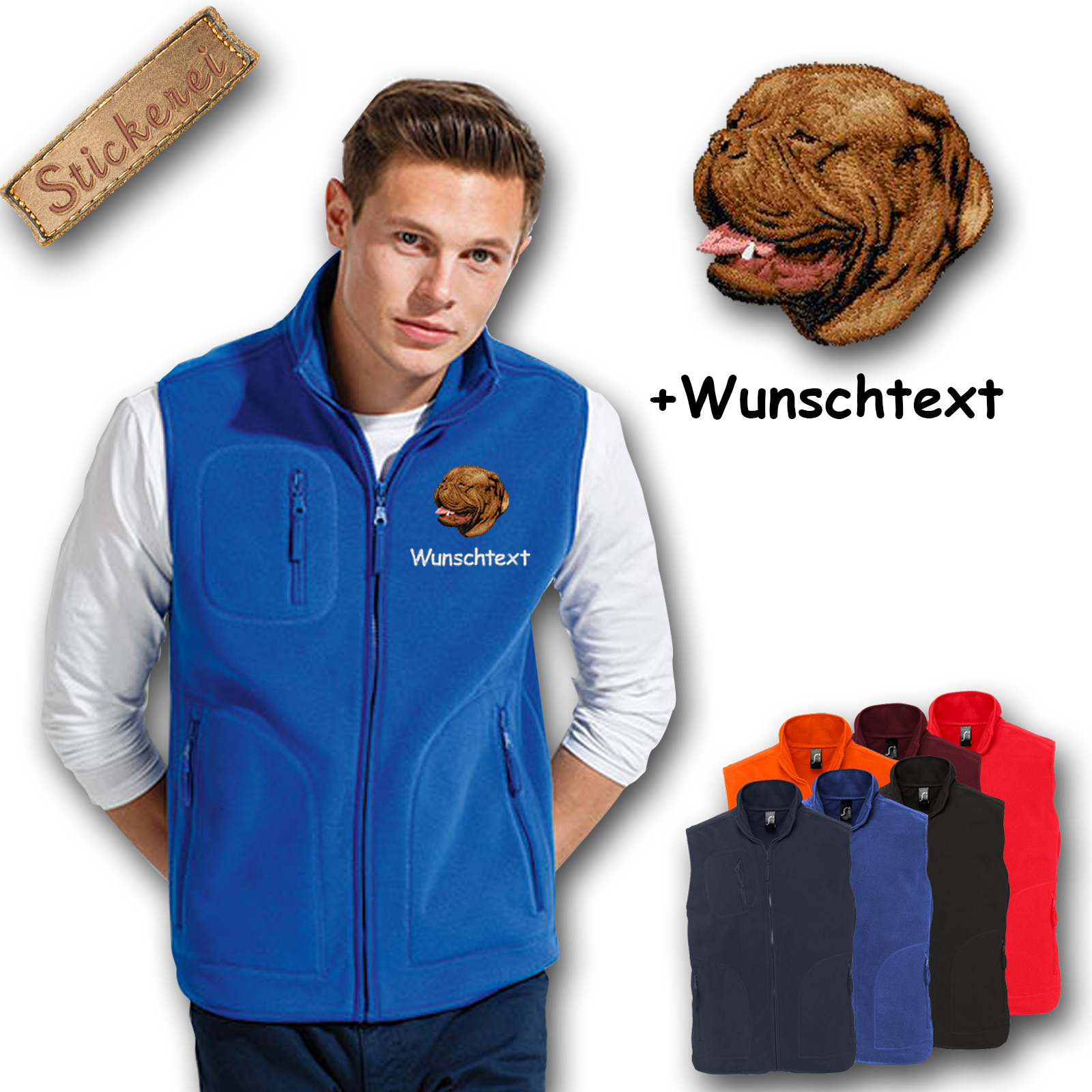 Fleeceweste Bordeauxdogge