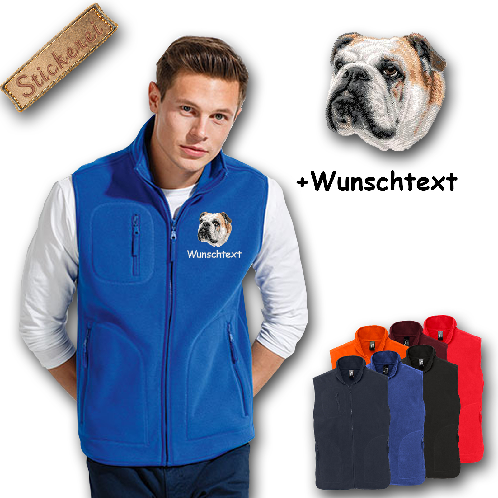 Fleeceweste Englische Bulldogge