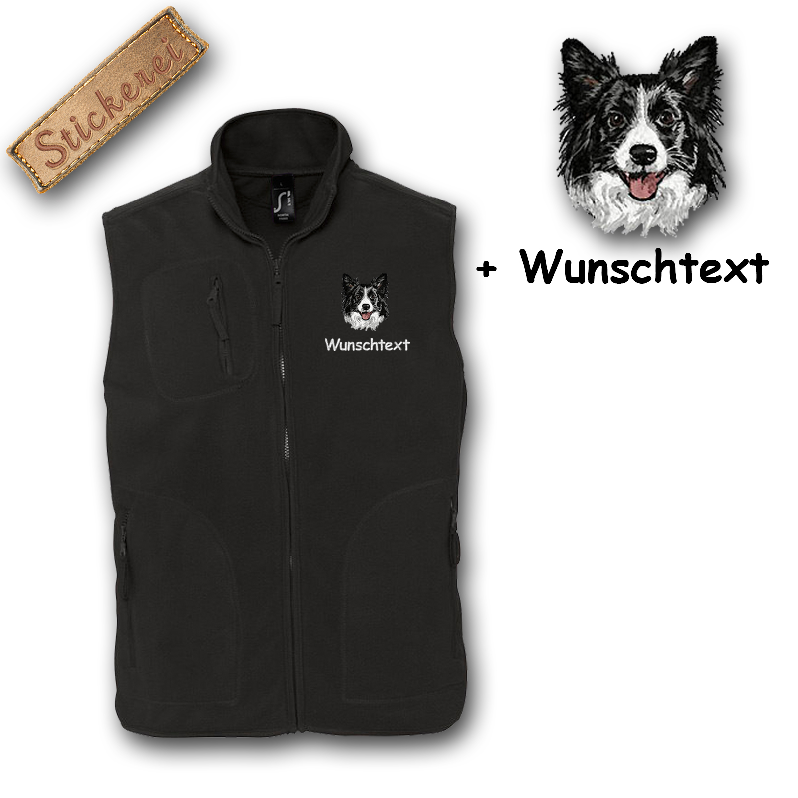 Fleeceweste Border Collie – Bild 3