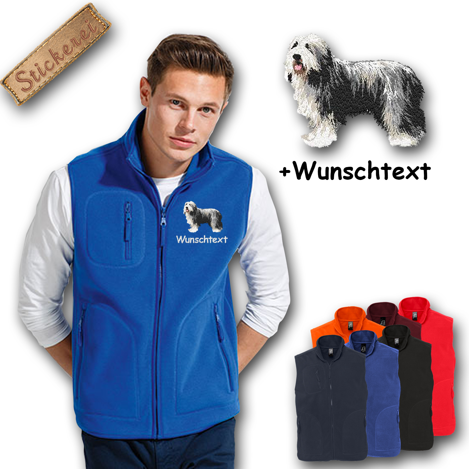 Fleeceweste Bearded Collie