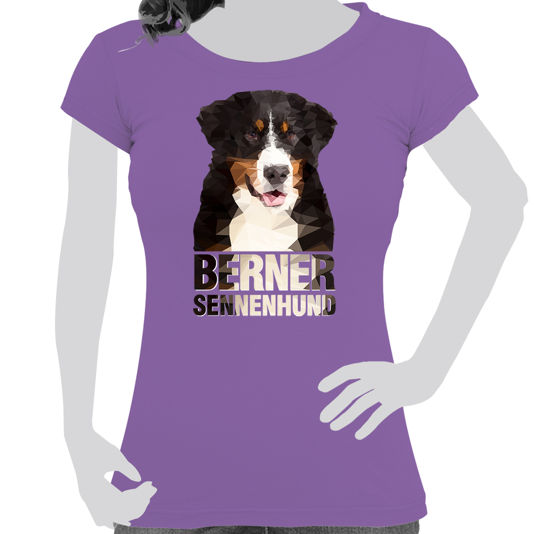 Damen T-Shirt Berner Sennenhund Polygon