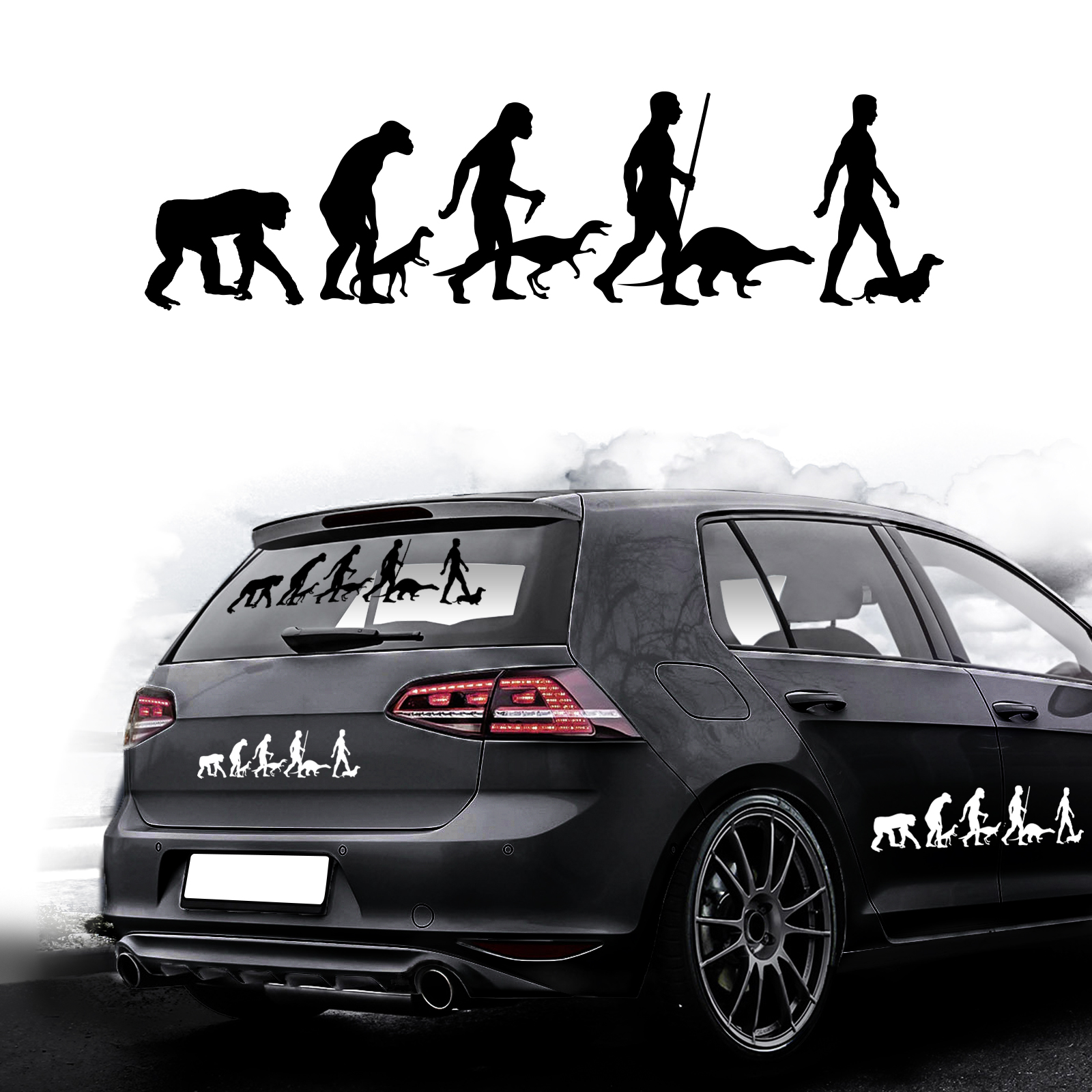 Autoaufkleber Evolution Dackel