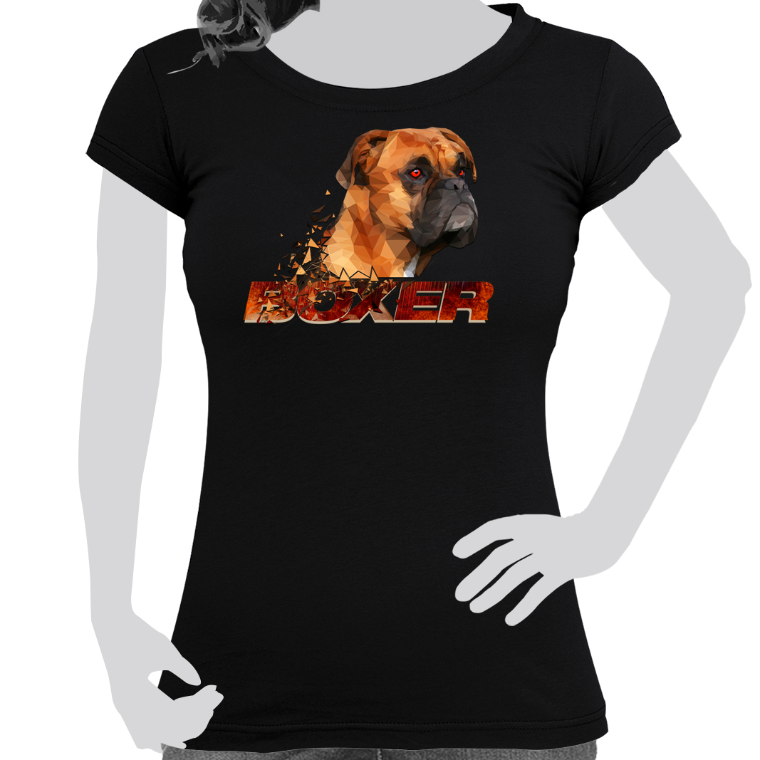 Damen T-Shirt Boxer Polygon