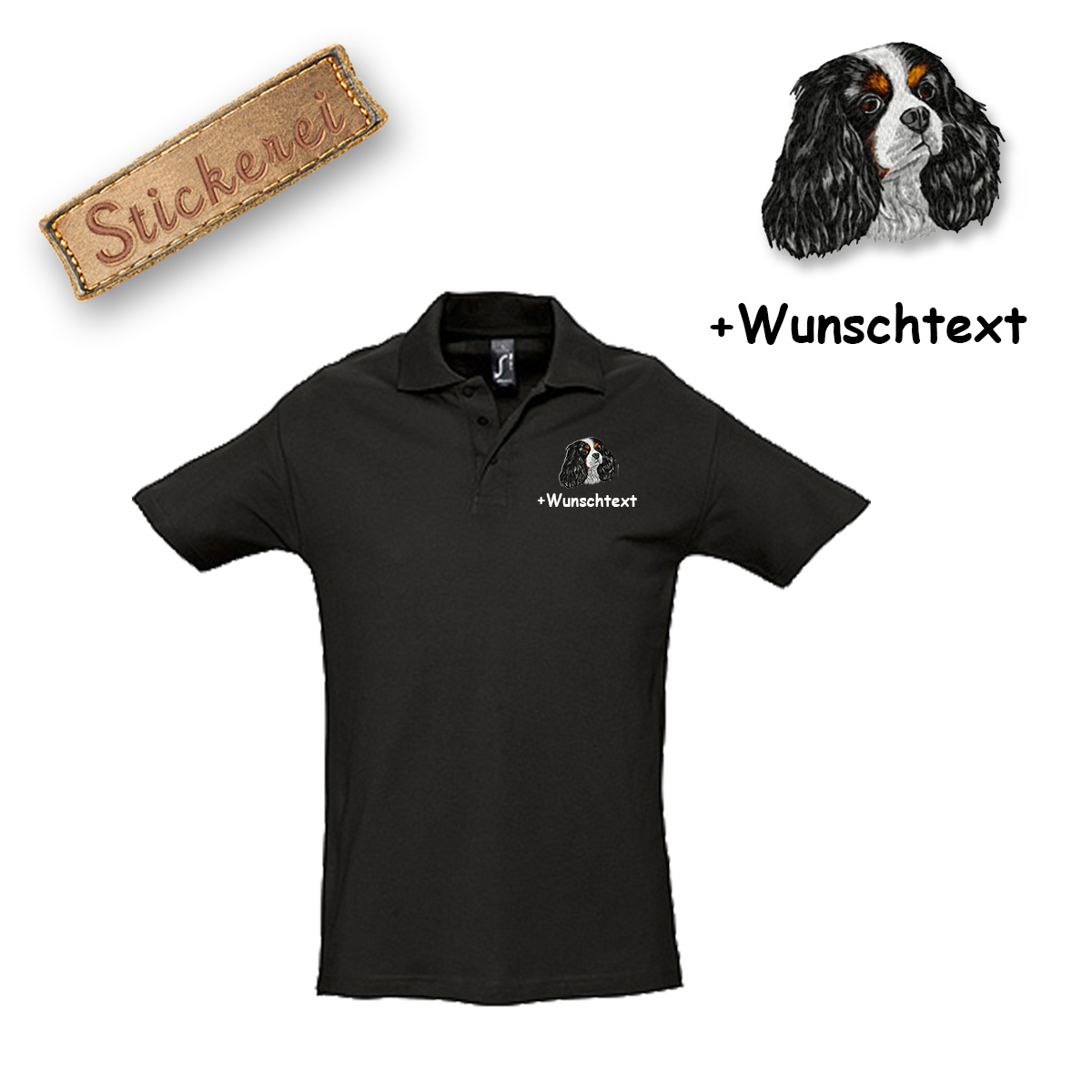 Poloshirt Cavalier King Charles Spaniel – Bild 2