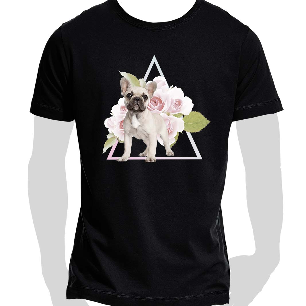 T-Shirt Französische Bulldogge Flower