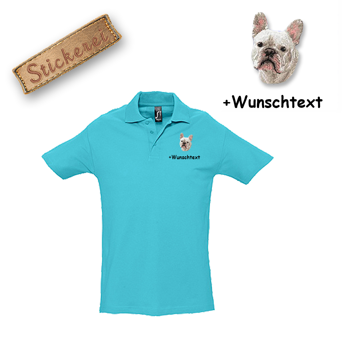 Poloshirt Französische Bulldogge – Bild 2