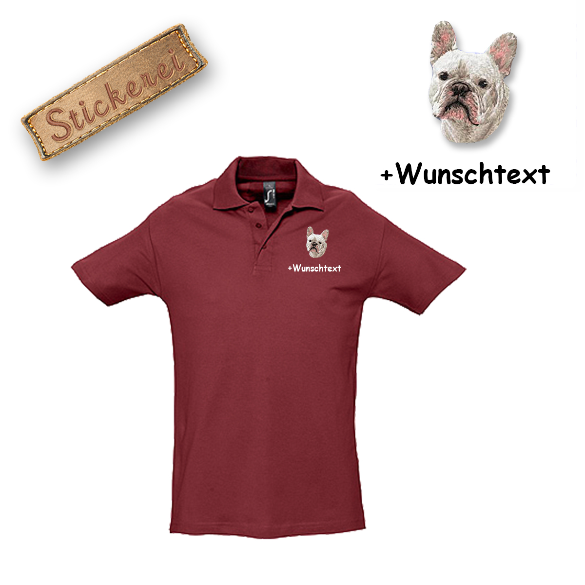 Poloshirt Französische Bulldogge – Bild 3