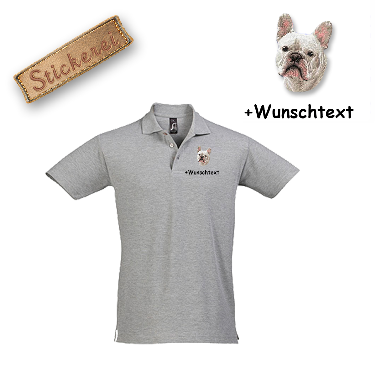 Poloshirt Französische Bulldogge – Bild 6