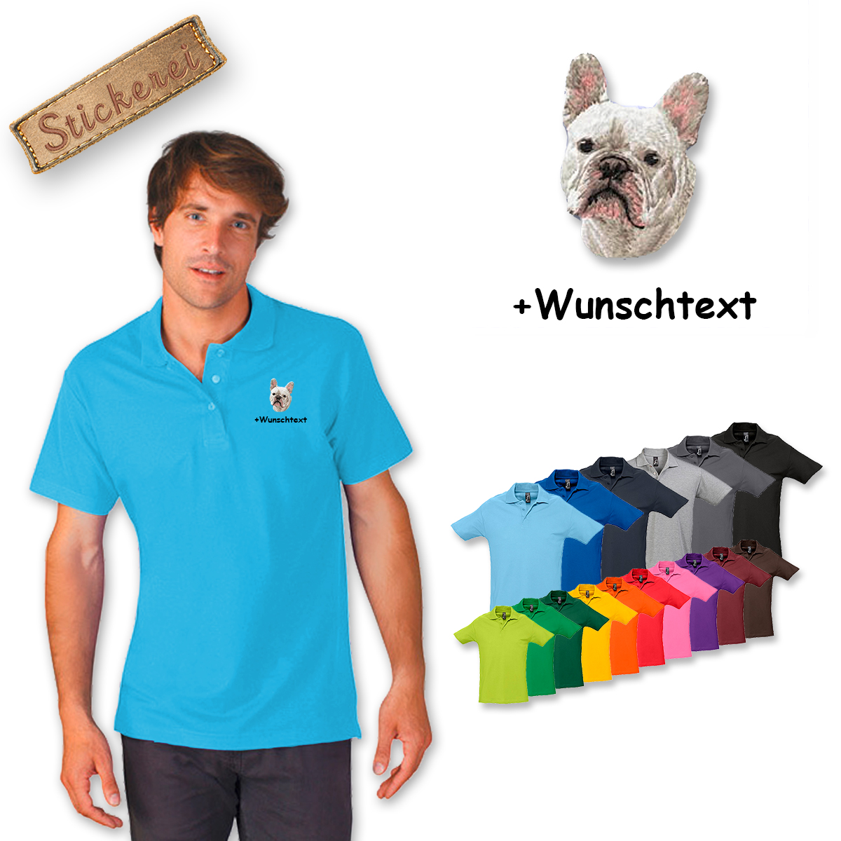 Poloshirt Französische Bulldogge