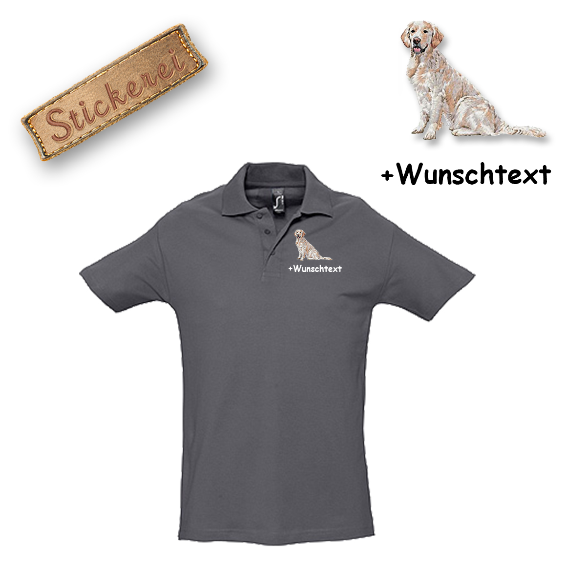 Poloshirt Golden Retriever – Bild 8