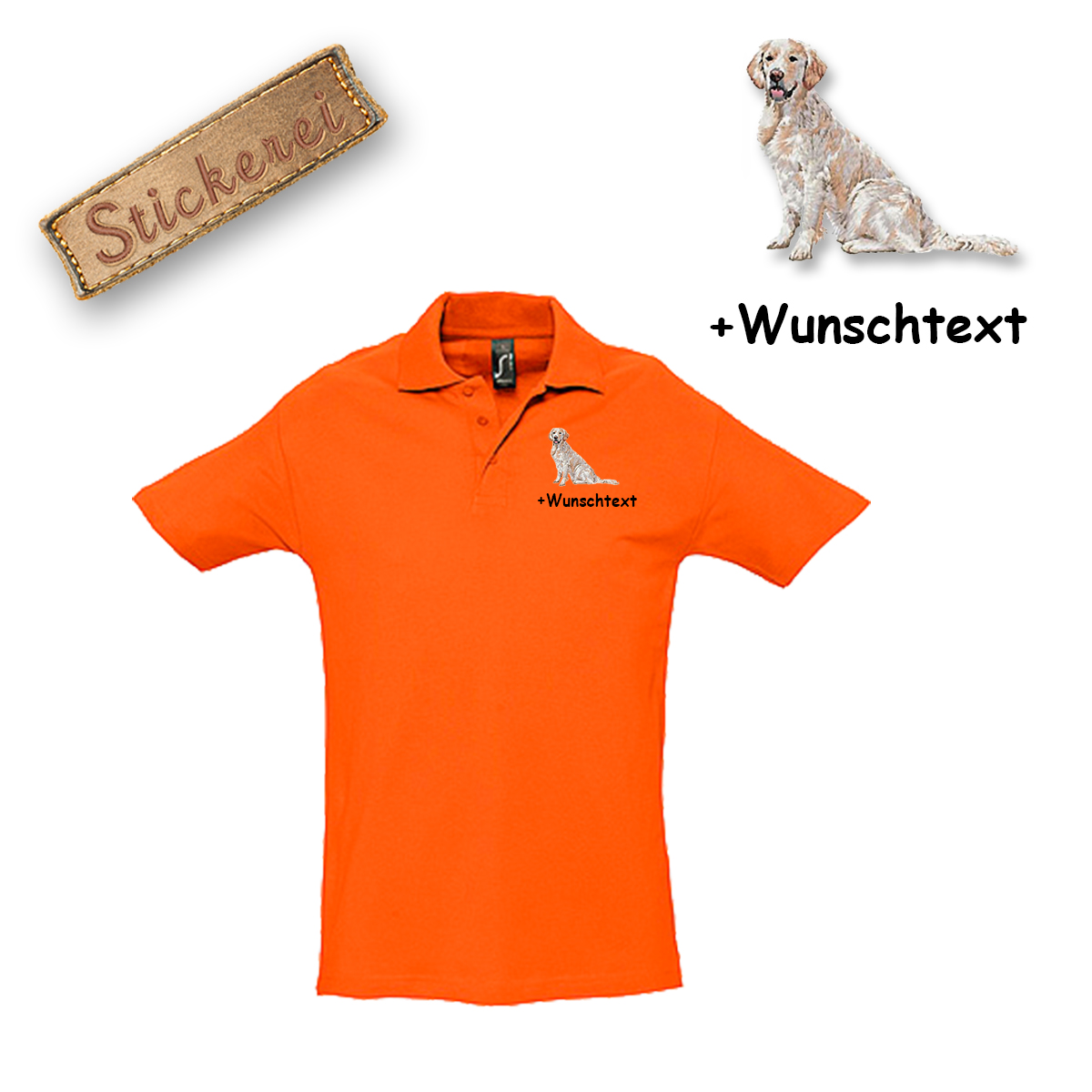 Poloshirt Golden Retriever – Bild 6
