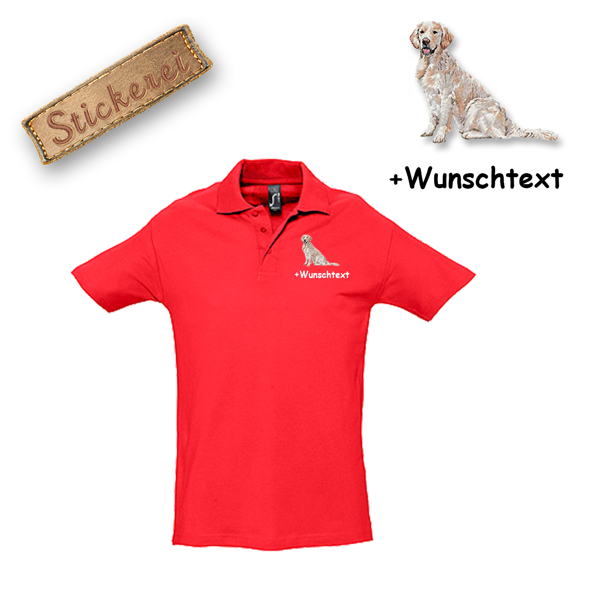 Poloshirt Golden Retriever – Bild 4