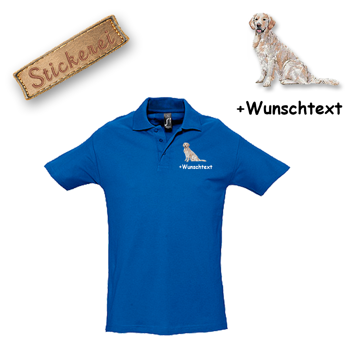 Poloshirt Golden Retriever – Bild 3