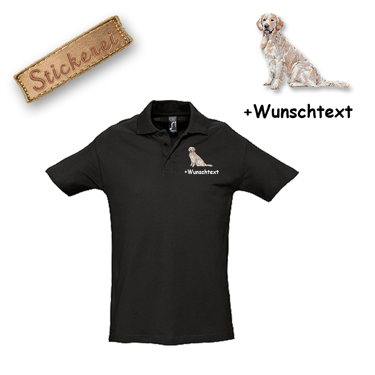 Poloshirt Golden Retriever – Bild 2