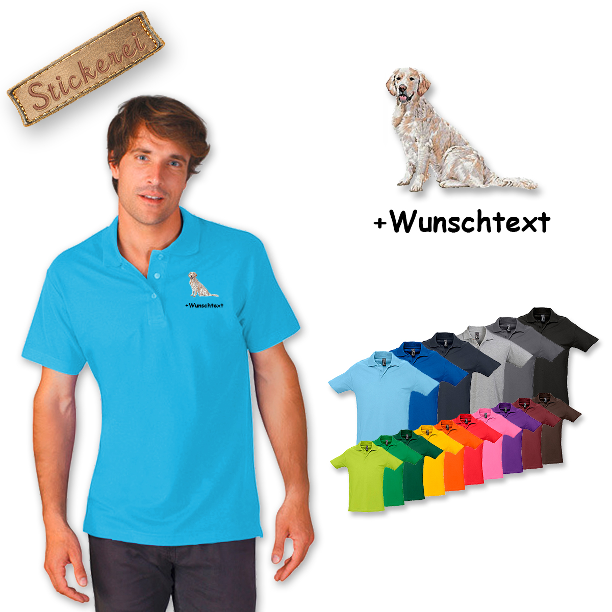 Poloshirt Golden Retriever