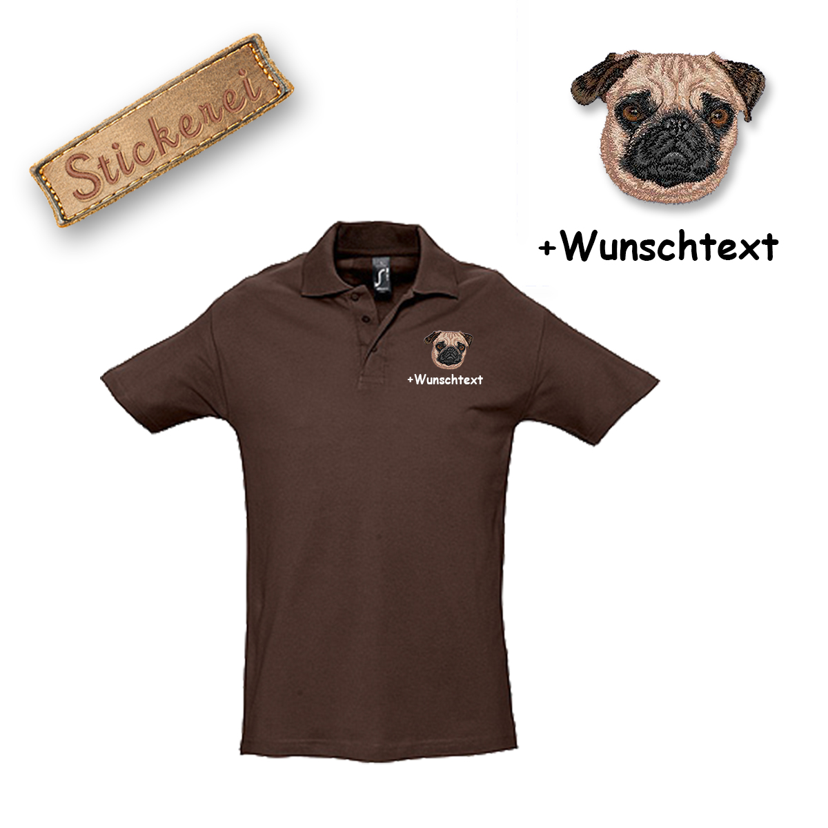 Poloshirt Mops – Bild 4