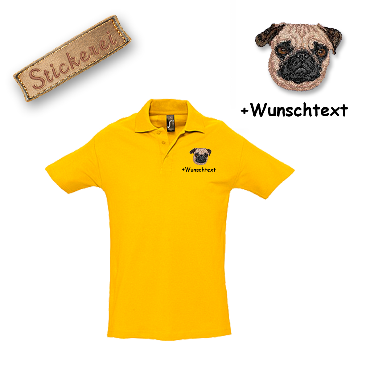 Poloshirt Mops – Bild 5