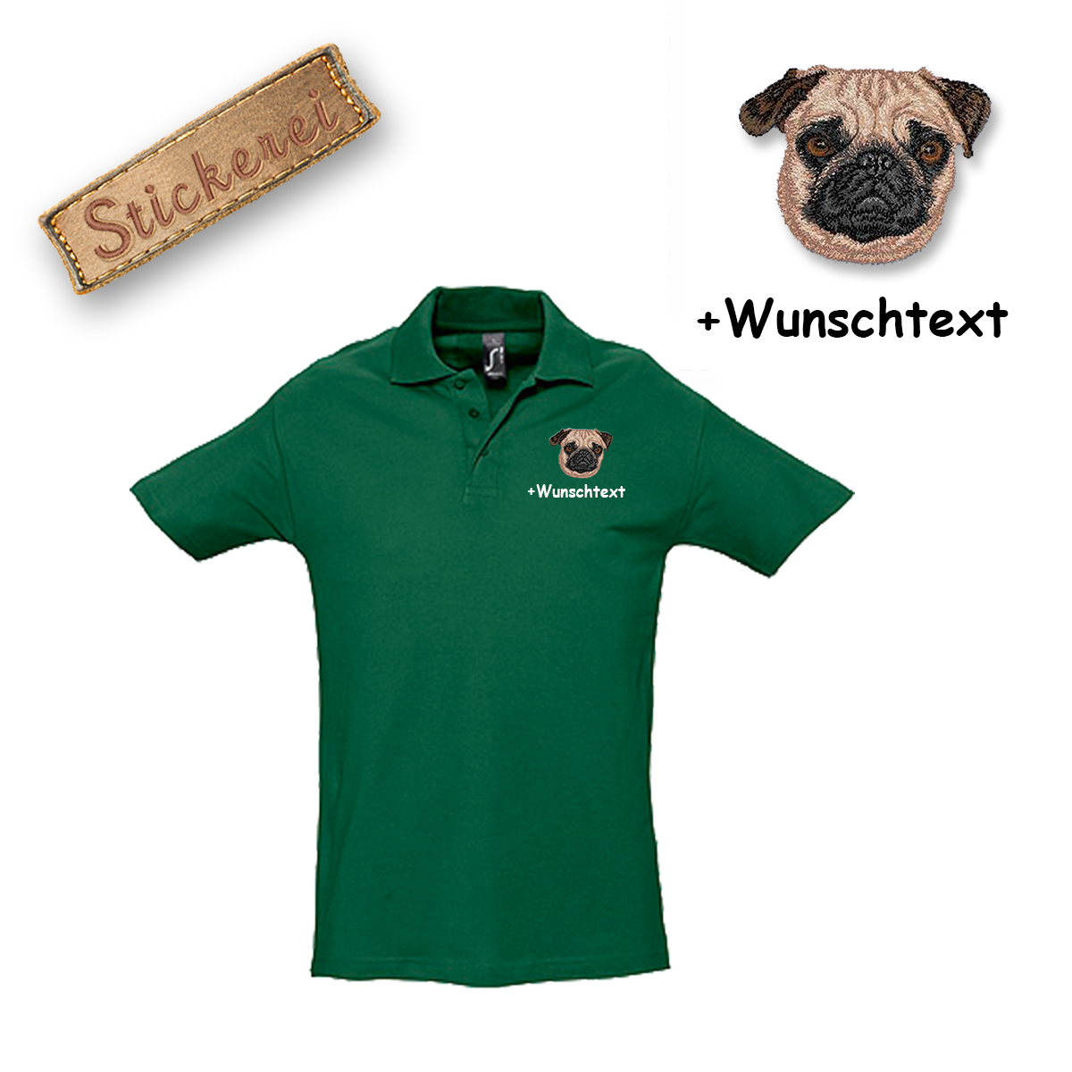 Poloshirt Mops – Bild 7