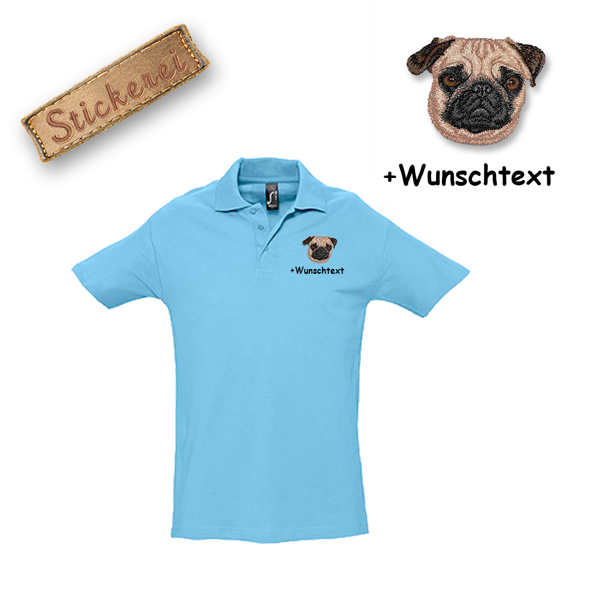 Poloshirt Mops – Bild 8