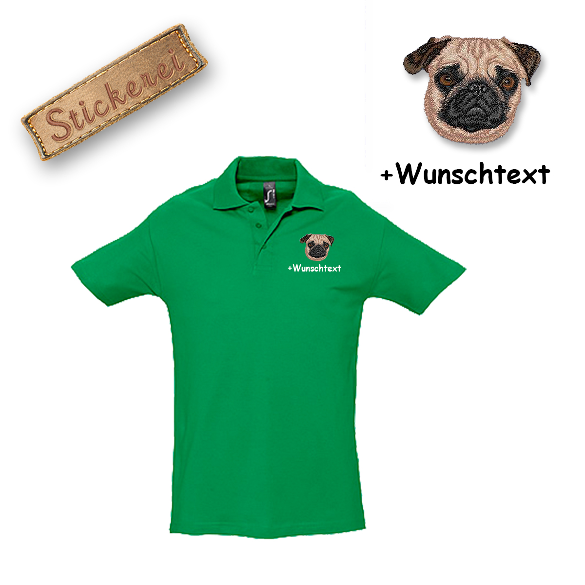 Poloshirt Mops – Bild 9