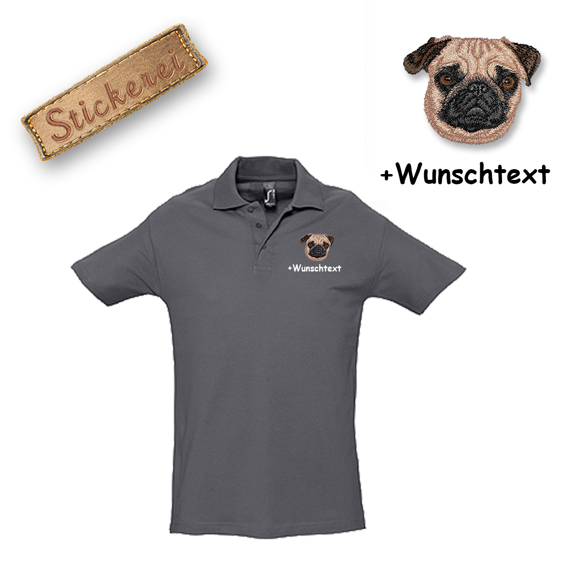 Poloshirt Mops – Bild 12