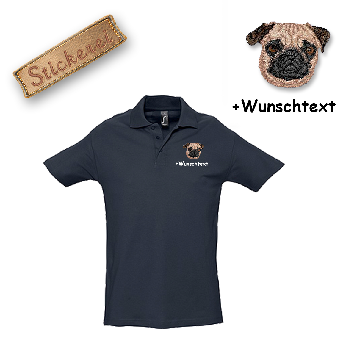 Poloshirt Mops – Bild 13