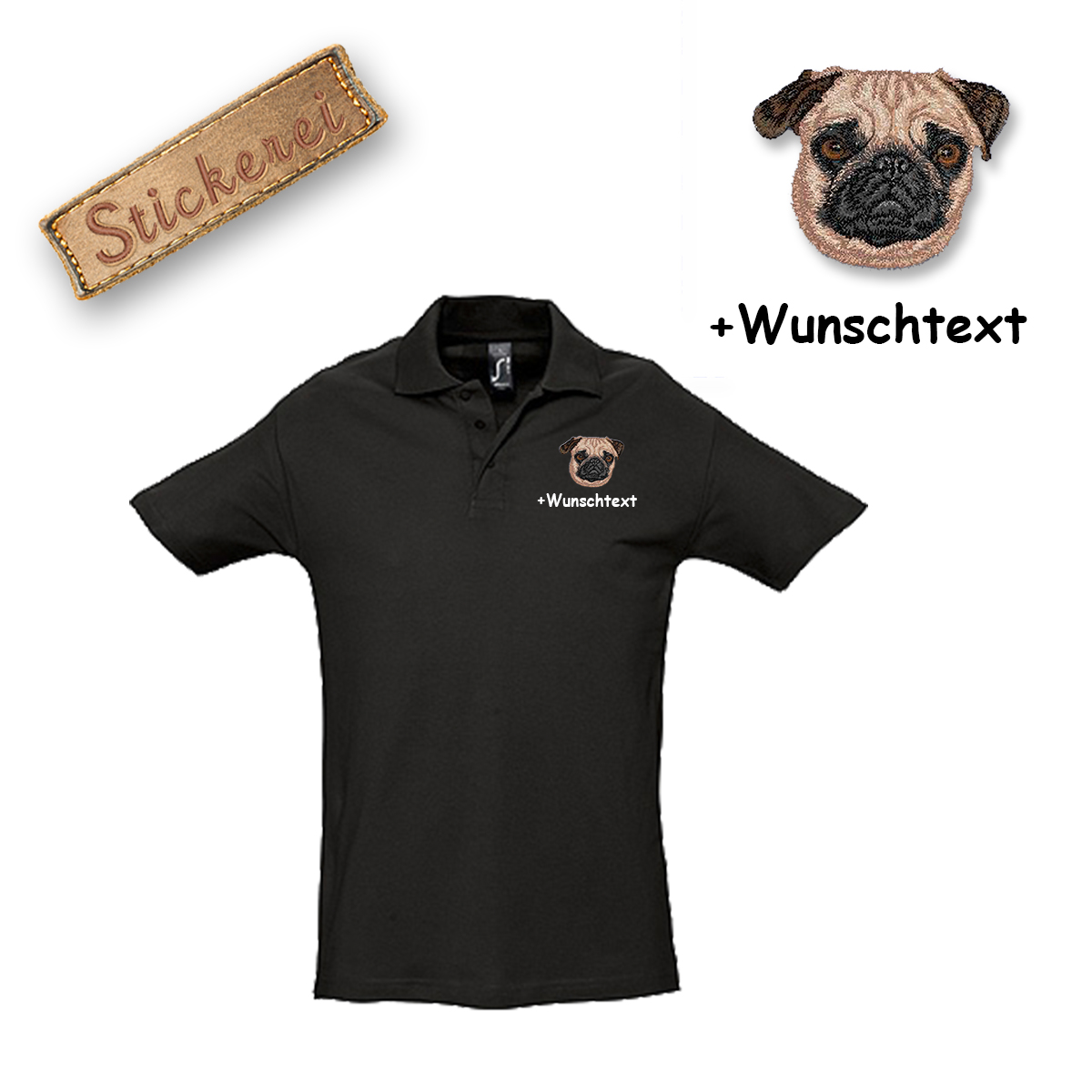 Poloshirt Mops – Bild 18