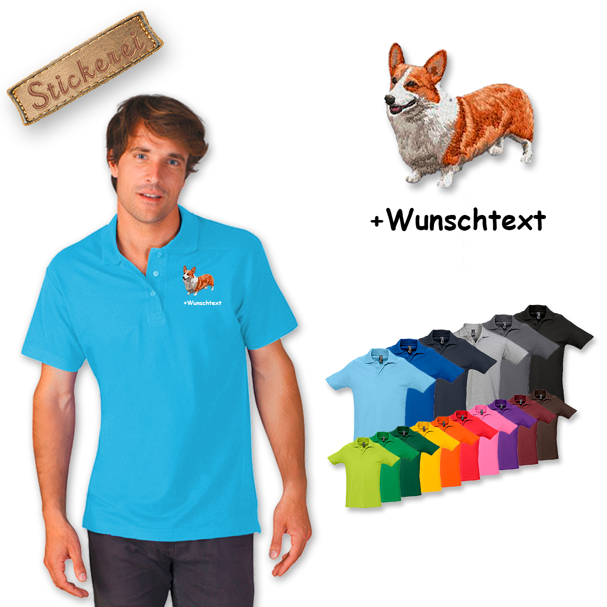 Poloshirt Welsh Corgi Pembroke