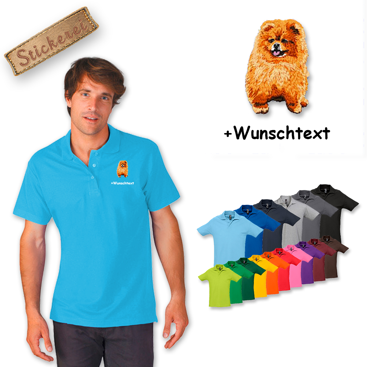 Poloshirt Zwergspitz (Pomeranian)