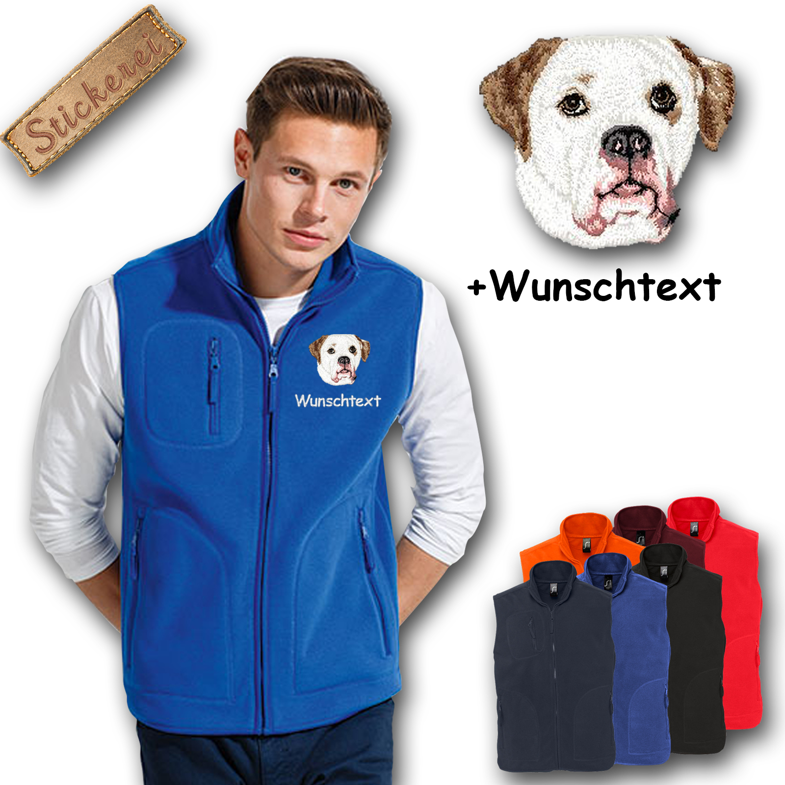 Fleeceweste Amerikanische Bulldogge