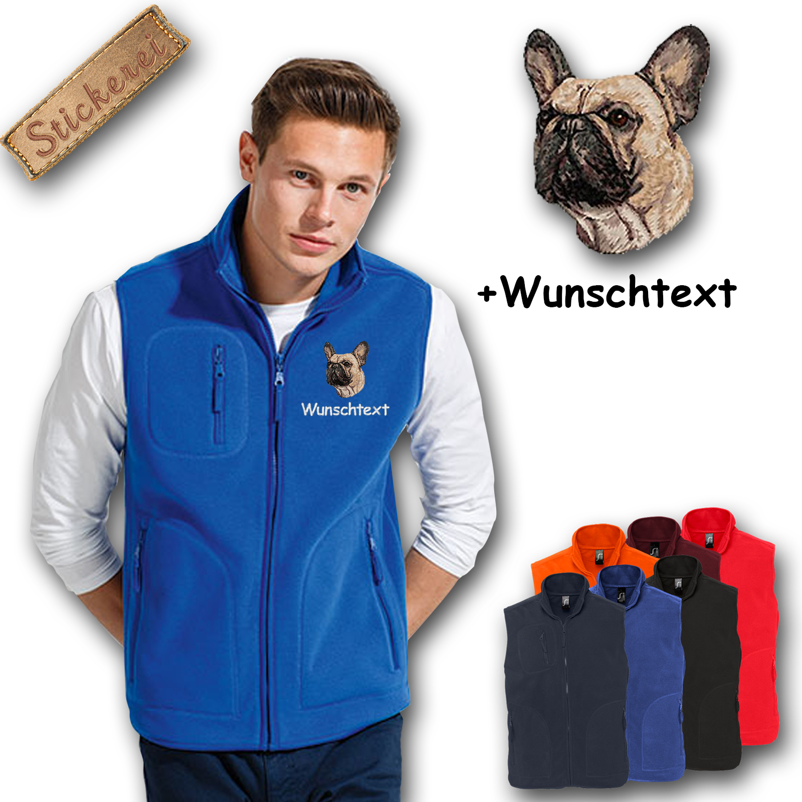 Fleeceweste Französische Bulldogge