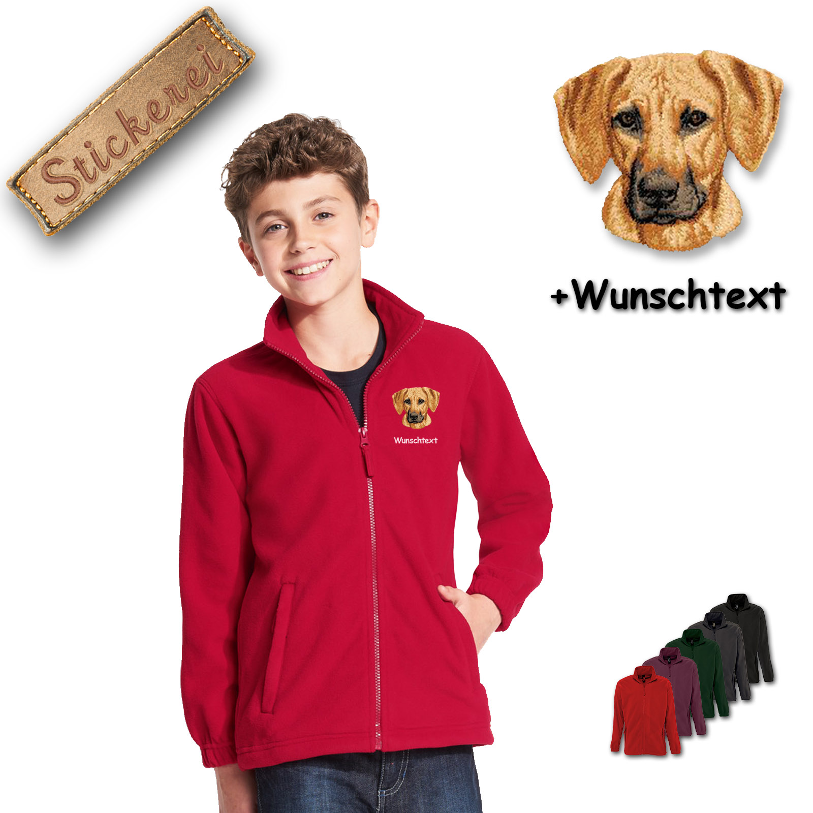 Kinder-Fleecejacke Rhodesian Ridgeback