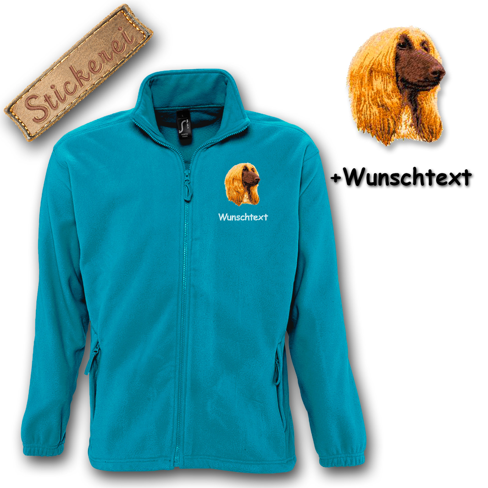 Fleecejacke Afghanischer Windhund – Bild 18