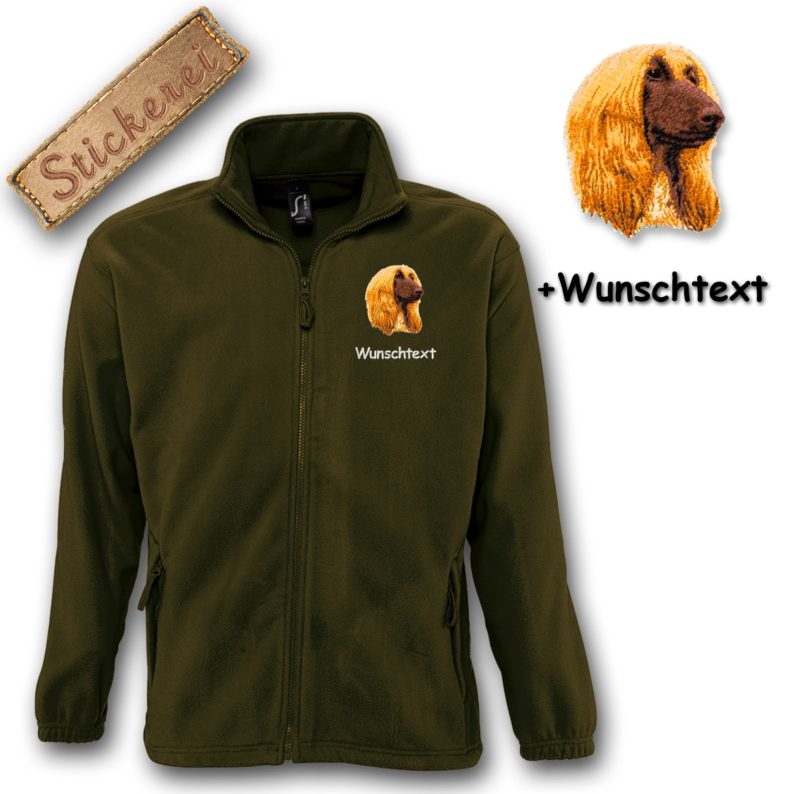 Fleecejacke Afghanischer Windhund – Bild 17