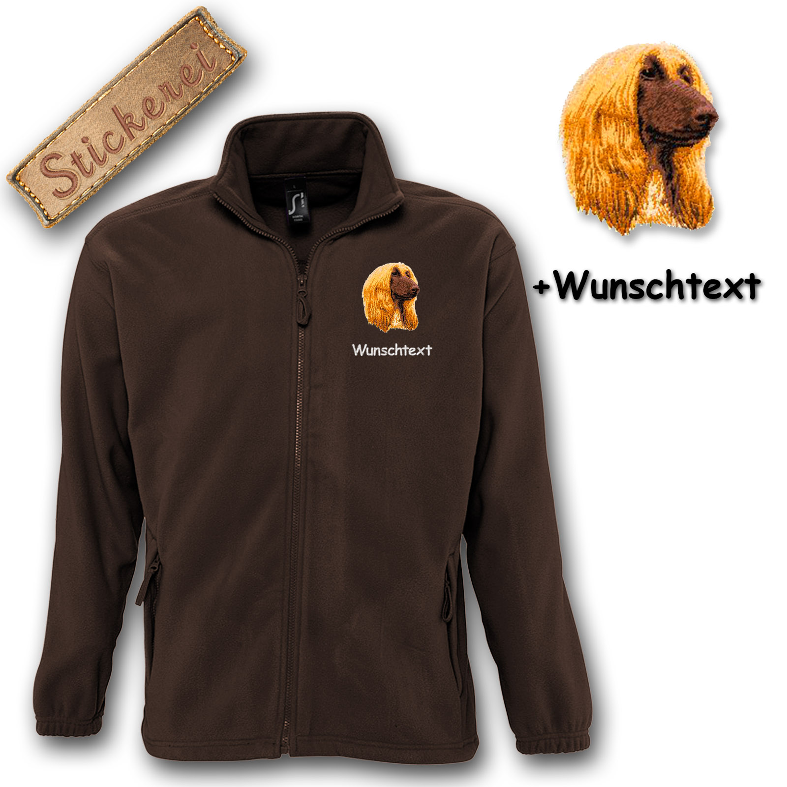 Fleecejacke Afghanischer Windhund – Bild 14