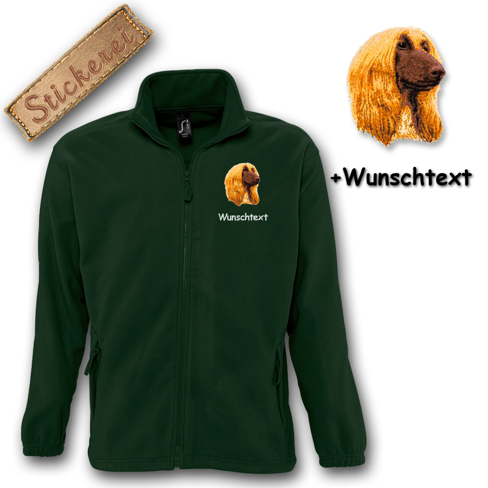 Fleecejacke Afghanischer Windhund – Bild 13
