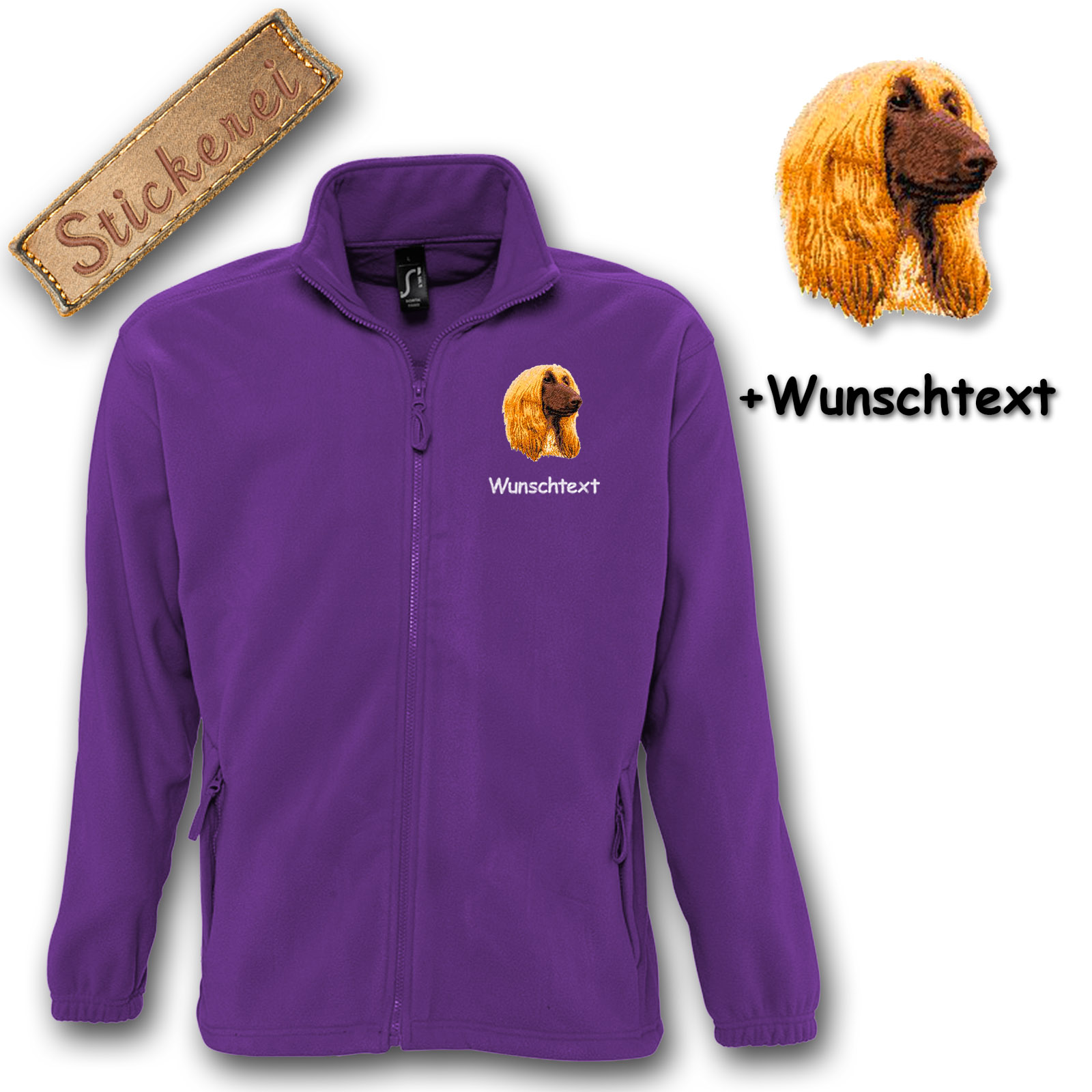 Fleecejacke Afghanischer Windhund – Bild 12