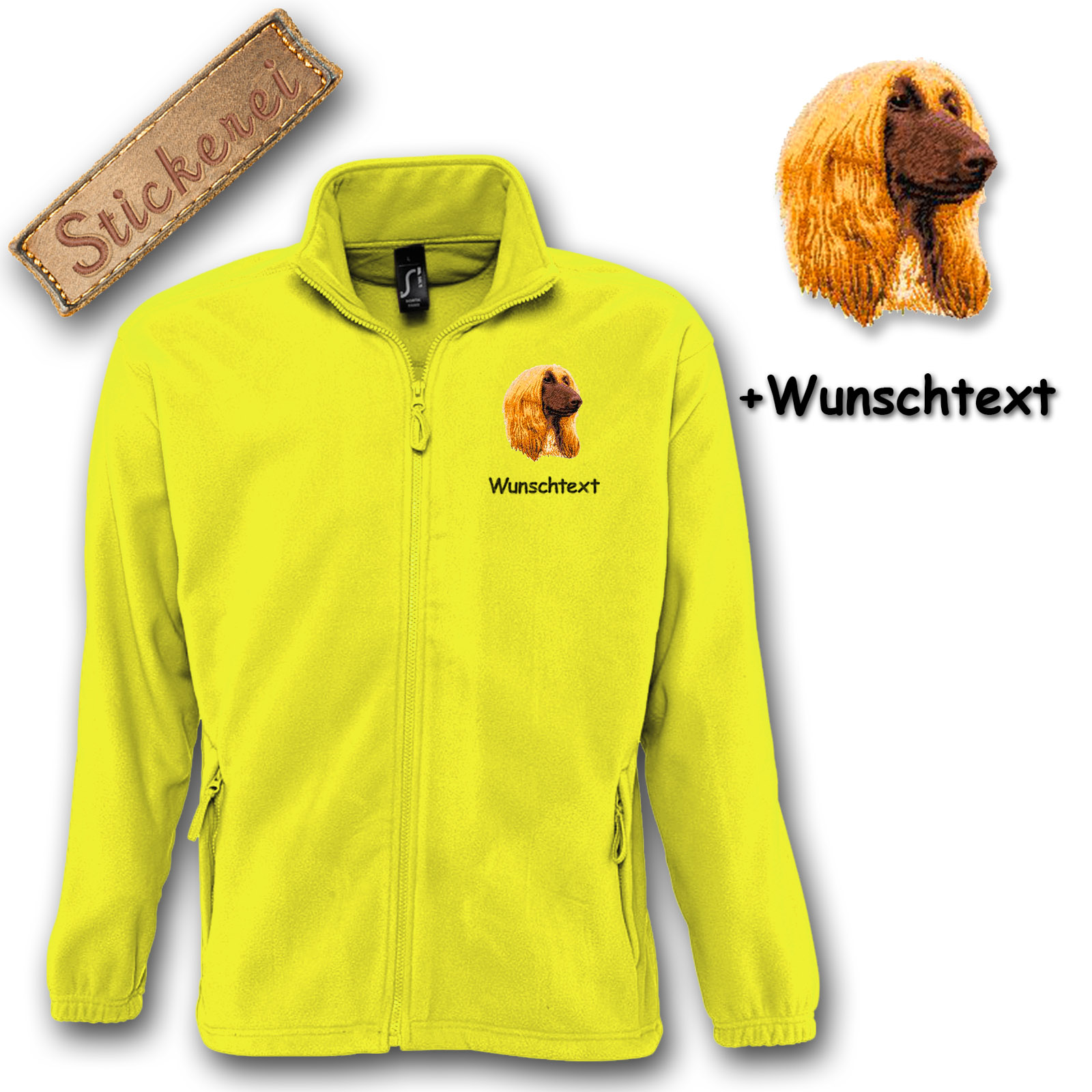 Fleecejacke Afghanischer Windhund – Bild 9
