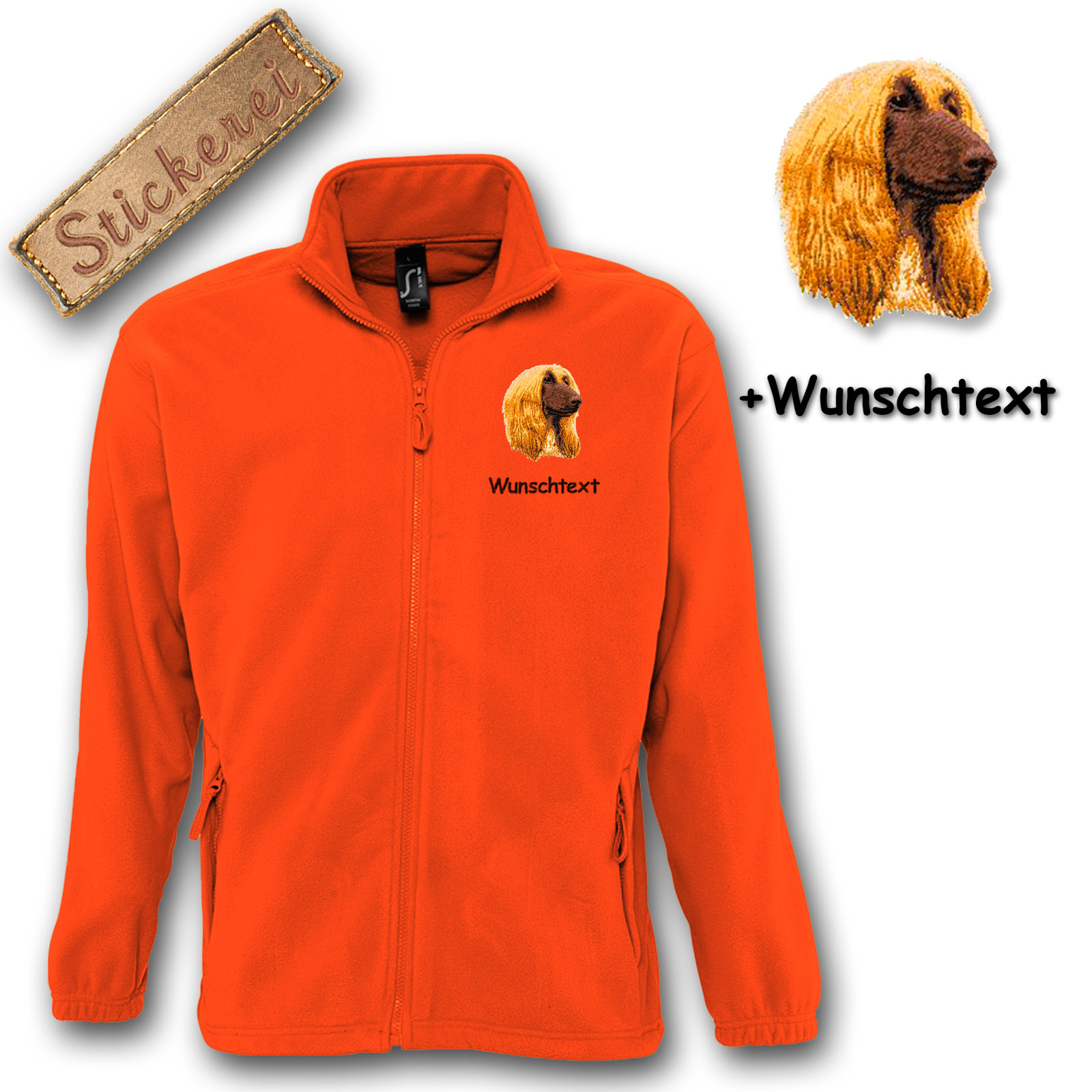 Fleecejacke Afghanischer Windhund – Bild 7